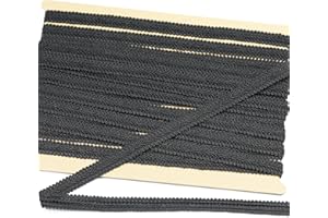 dlboboai Gimp Braid Trim Polyester Braided Ribbon 10 Yards 18mm Wide Centipede Braided Lace Trim for Sewing Crafts Clothing Curtains Accessories Lampshade Home DIY Decoration (Black, 18mm Wide)