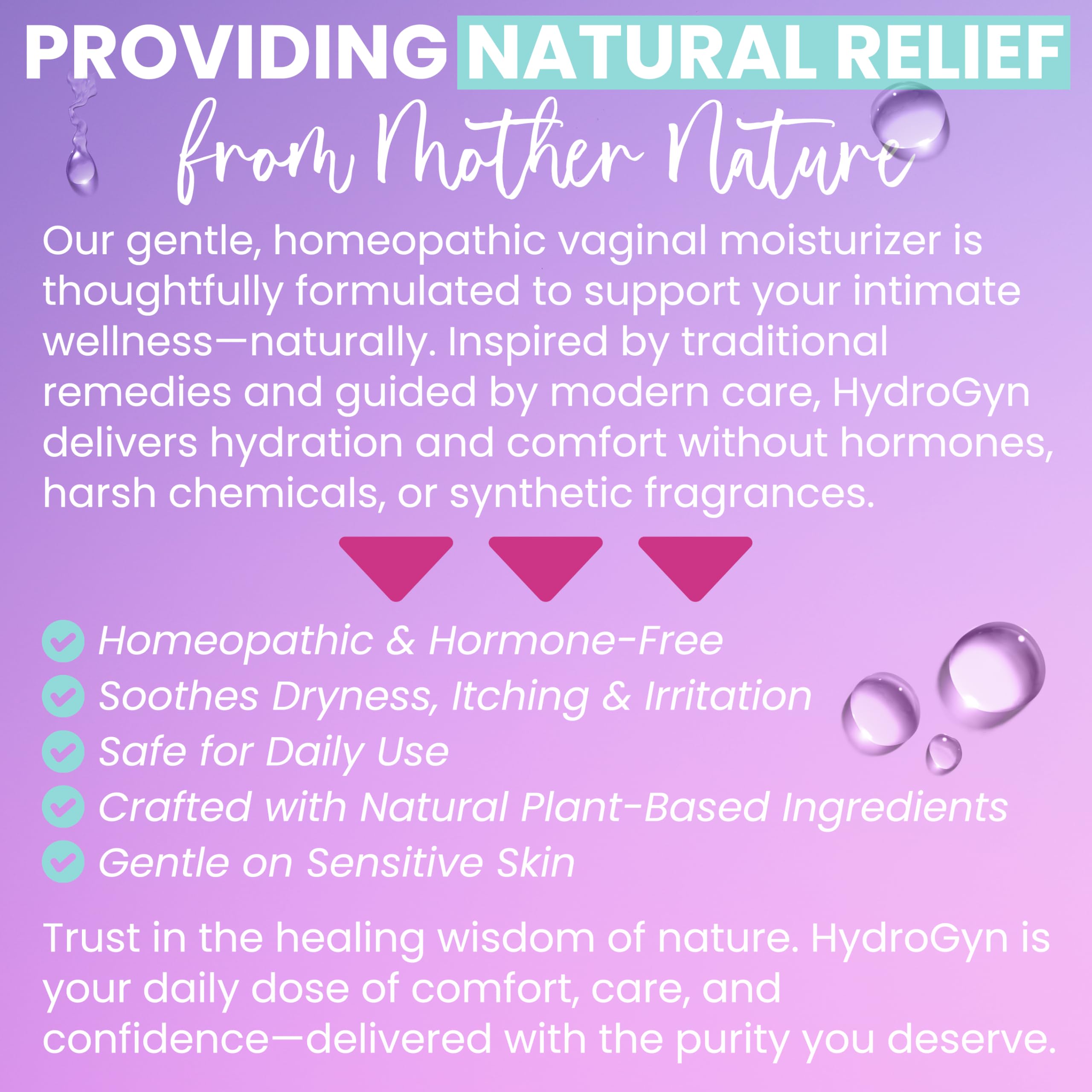 Hydro GYN Vaginal Moisturizer | Long Lasting for Vaginal Dryness & Irritation | Hyaluronic Acid & Vitamin E | Feminine Care Hormone Free | Pre and Post Menopausal I 10 Pre Filled Applicators