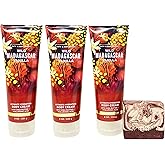 Bath & Body Works Wild Madagascar Vanilla 3 Pack Body Cream Bundle with a Cherry On Top Bar Soap - Full Size