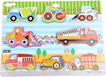 Tiny Souls Wooden 8 Construction Vehicle 3D Puzzle