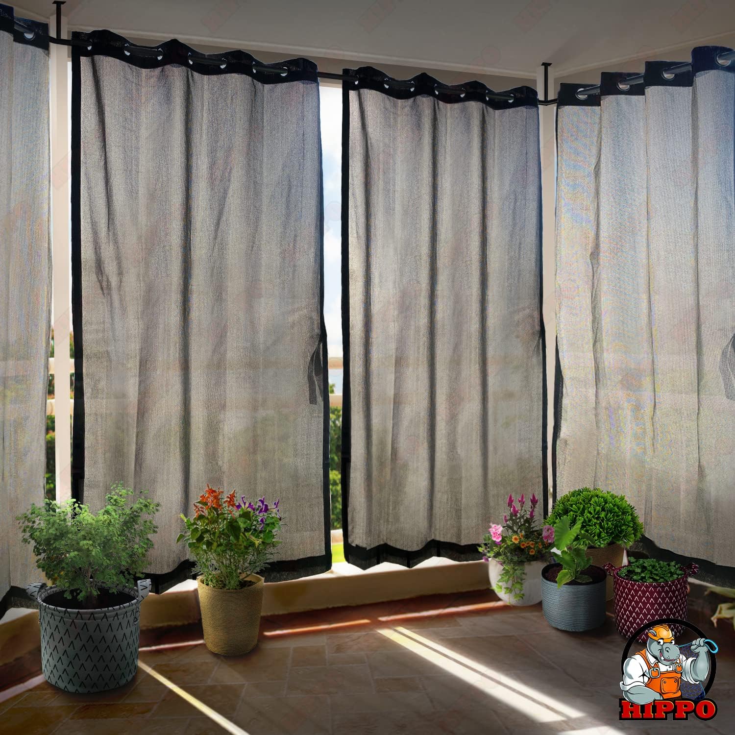 Outdoor Curtains - Outdoor Sunblocking Curtains (Gool-Grey, 4.5ft x 7.5ft)