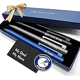 MESMOS 3Pk Luxury Fancy Pen Set, Birthday Gifts for Dad, Unique Gifts from Daughter Son Wife, Presents for Dad Birthday, Cool Black Best Ever Gift, Metal Ballpoint Pens