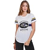 Ultra Game Women's NFL Official Soft Mesh Varsity Stripe T-Shirt