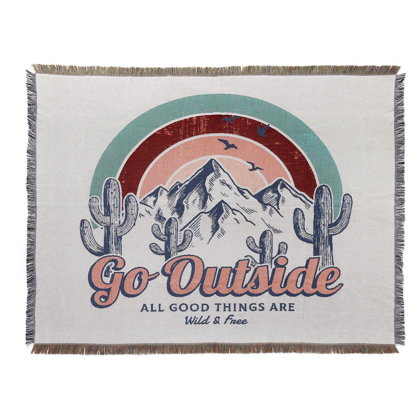 LumiSyne Cotton Woven Throw Blanket With Tassel Bohemian Tribal Ethnic Style Geometric Pattern Aztec Navajo Blanket Decorative Throw For Sofa Bed Armchair Camping Tapestry Tablecloths Carpet 160x130cm