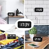 KWANWA Battery Alarm Clock 1.2" LED Display 12/24Hr Snooze Brightness view 7