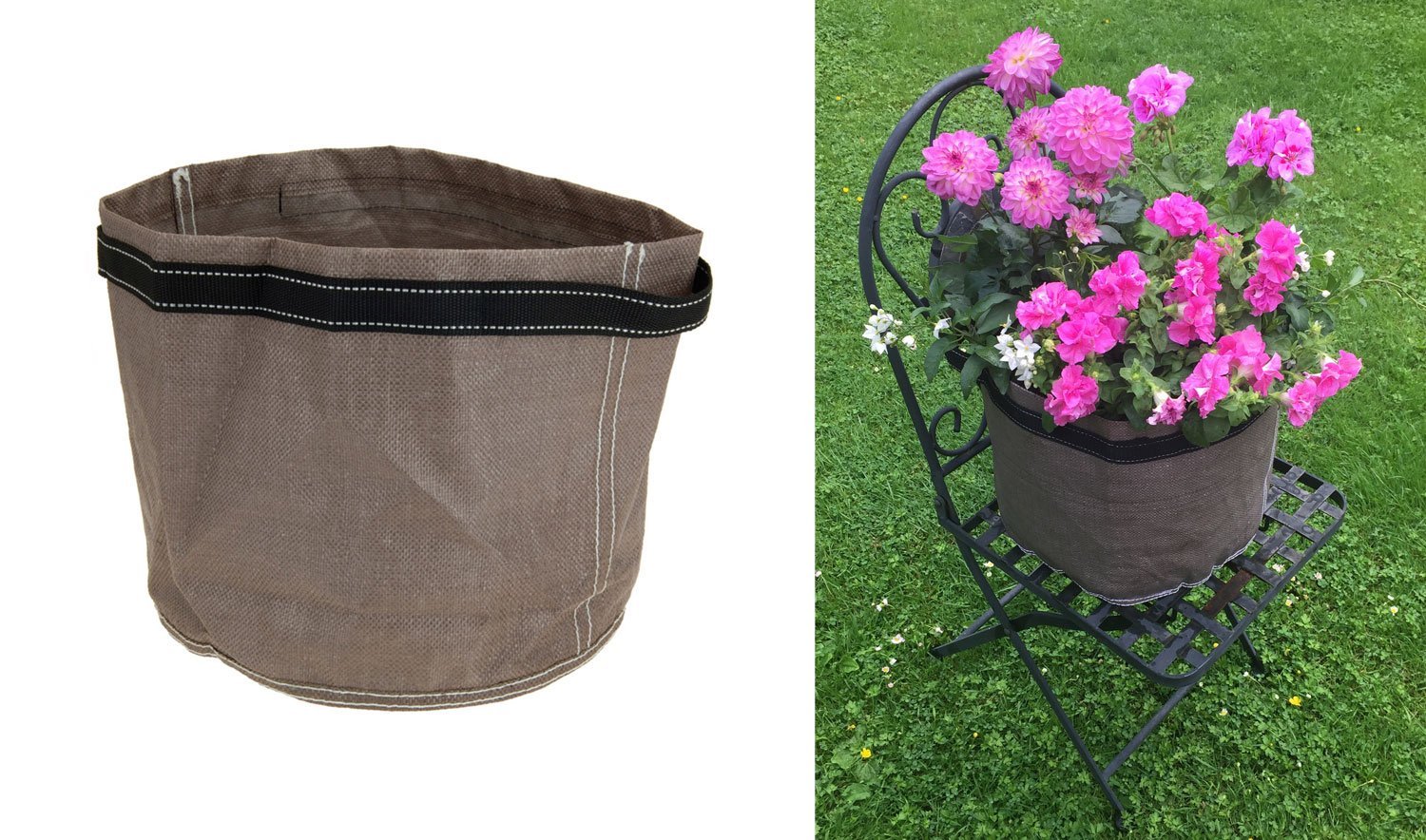 Folding Flower Pot Balcony Plant Pot Plant Bag 32 x 28 cm Plastic Foldable