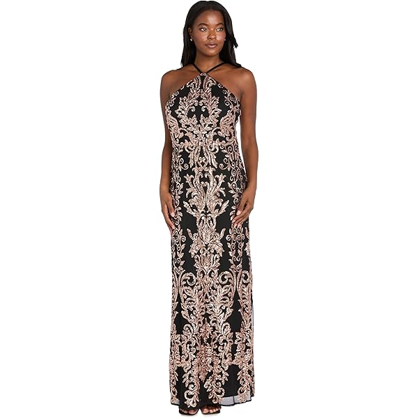 R&M Richards Women's Glamorous Halter Neck Glitter Lace Gown - Formal Sleeveless Maxi Dress for Evening Cocktail Party at Amazon Women's Clothing store R&M Richards Women's Glamorous Halter Neck Glitter Lace Gown - Formal Sleeveless Maxi Dress for Evening Cocktail Party at Amazon Women's Clothing store