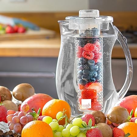 Taylor Brown Pichet Pour Infusion De Fruits Avec Noyau De Glace Pour Boissons Aromatisees Et Infusees Dans De L Eau Glace Amazon Fr Cuisine Maison