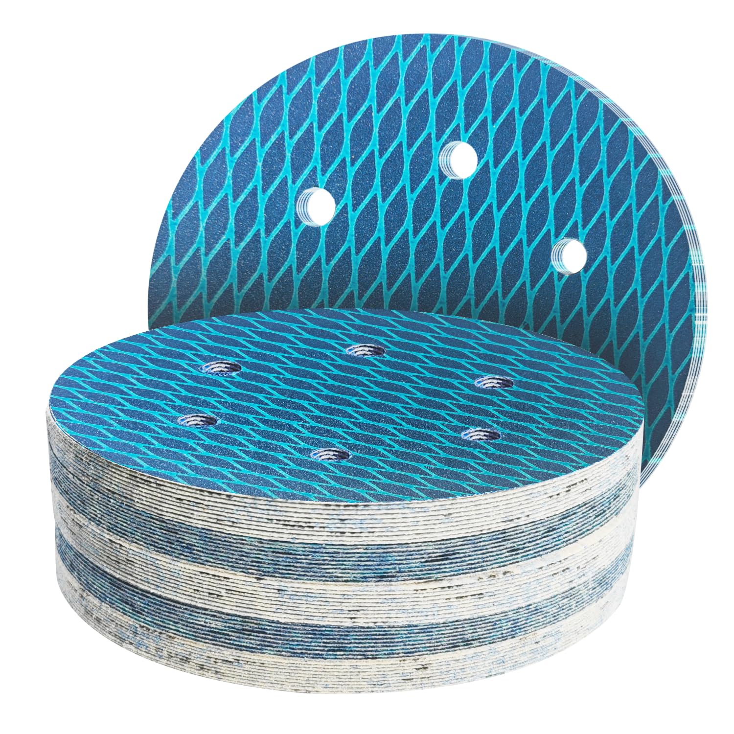 GZKTY 150mm Sanding Discs, 50 Pieces, 6 Holes, Grits 180, Diamond Shape, Reduce Blockage, for 6 Inch Orbital Sanders — image 1
