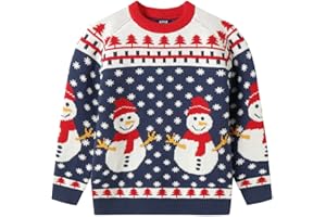 LittleSpring Boys Girls Christmas Sweater Crewneck Knit Cute Pullover
