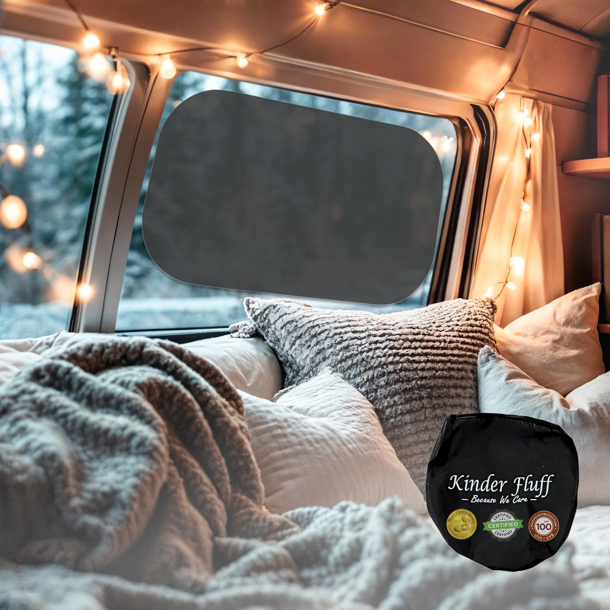 Car Window Shades - Certified 99.79% UVA & 99.95% UVB sun protection. Award winning car sun shade for side windows. 4 Pack (2 Transparency options) 25" x 16" Car accessories interior by Kinder Fluff