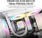 Corsair iCUE AF140 RGB Elite 14cm PWM Case Fans x2 8 ARGB LEDs FDM Bearing view 2