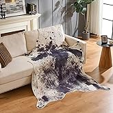 Premium Faux Fur Cowhide Rug,Large Carpet Non-Slip Cow Print Rugs,Suitable for Bedroom Living Room Western Decor,Faux Fur Ani
