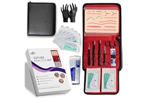 MJW Suture Practice Kit for Medical Students, Veterinarians, Nurses Silicone Skin Suture Pad with Protective Horizontal and Vertical Mesh Layer to Enhance The Durability of Pad
