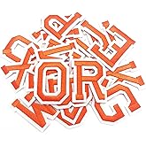 Jongdari Iron on Letters, 52 Pcs Alphabet Patches with Ironed Adhesive, Decorate Repair Patches for Shirts Jackets Hats Jeans Shoes Bags(Orange)