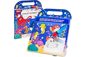 JoyCat Ocean Magic Water Coloring Book for Toddlers Ages 3-5, Reusable No-Mess Travel Activity Book with Water Pen, Gifts for