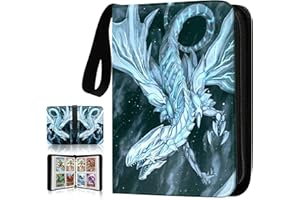 WEST TUNE 400 Pockets Trading Card Binder for YGO/MTG/TCG Cards,Portable Waterproof Card Storage Book with Removable Sleeves,Gifts for Kids