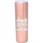 Brooke & Jess Designs Chaos Coordinator 20 oz Tumbler - Best Insulated Travel Cup for Boss Women - Great Gifts for Mom, Coworker, Bosses, Christmas, Birthday