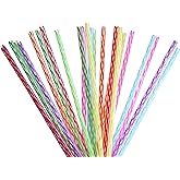 Hogg Reusable Straws - Rainbow (24 Pack), Plastic Straws Reusable, Tumbler Accessories, 9.5 inch