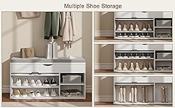 ChooChoo Storage Bench with Cushion, Shoe Bench