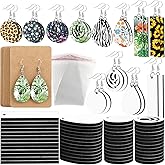 Riceshoot 800 Pcs Sublimation Earring Blanks Bulk with Hooks, Jump Rings, Ear Plugs, Cards Holder and Transparent Packaging Bags Unfinished MDF Earrings for DIY Making