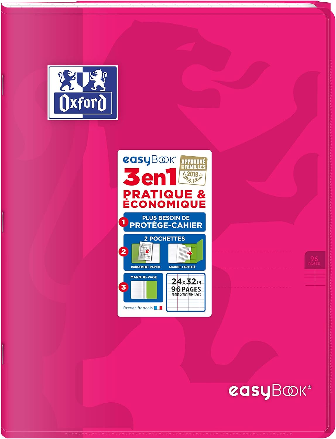Oxford EasyBook Pack of 10 Large Stapled Notebooks 24 x 32 cm 96 Large ...