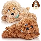Skylety 2 Pcs Plush Stuffed Golden Doodle Dog Plush Animals Soft Toy Stuffed Puppy Adorable Toys for Preschool Birthday Party Supplies(10.6 Inch,Teddy Dog)