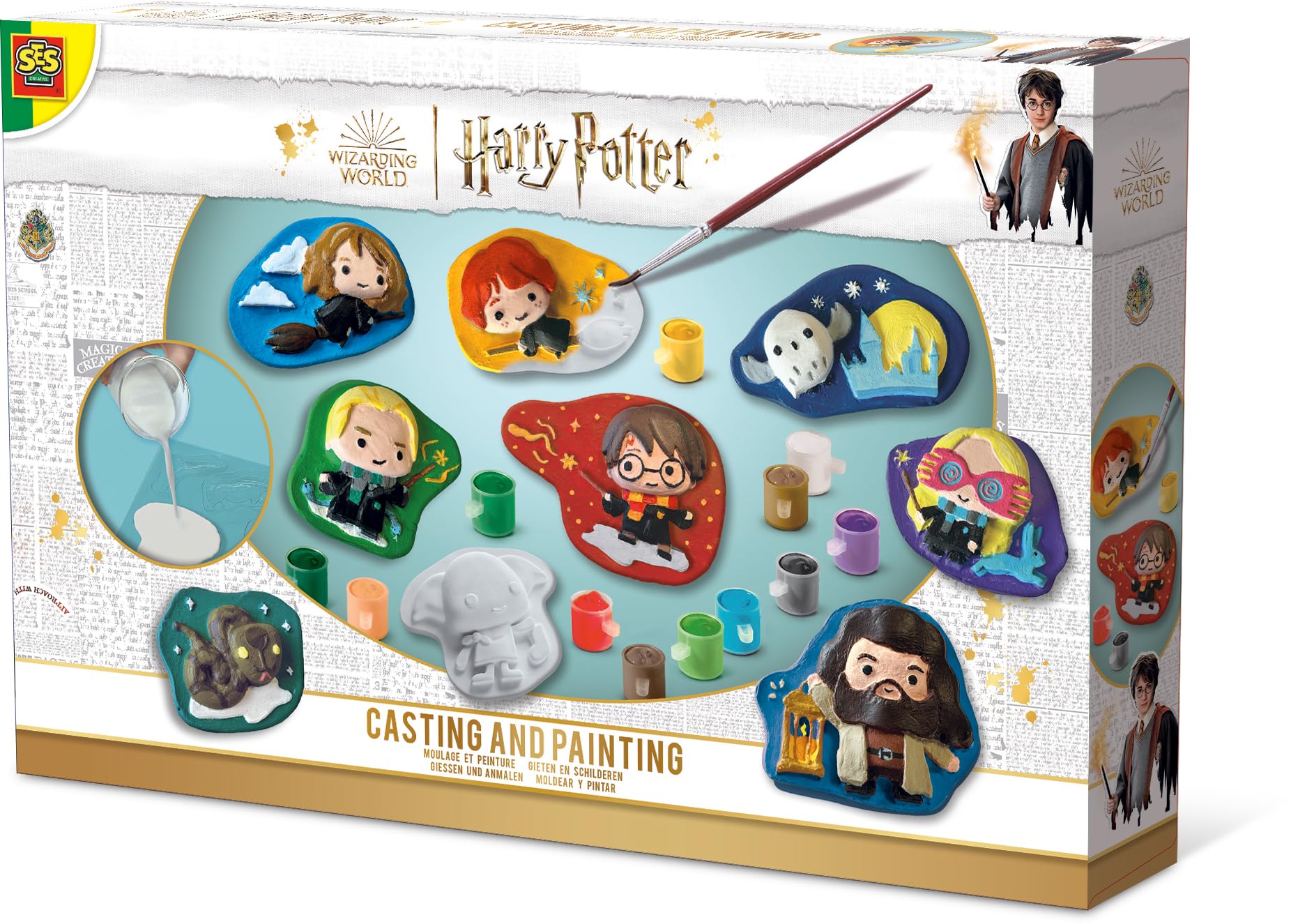 SES Creative Harry Potter Plaster of Paris Moulds Kits for Kids Including Your Favourite Harry Potter Characters Casting and Painting Arts and Crafts Kit for Ages 5+