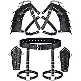 Medieval Knight PU Leather Leggings Corset Belt Shawl Renaissance Shoulder Cape Scarf Bracers Accessories