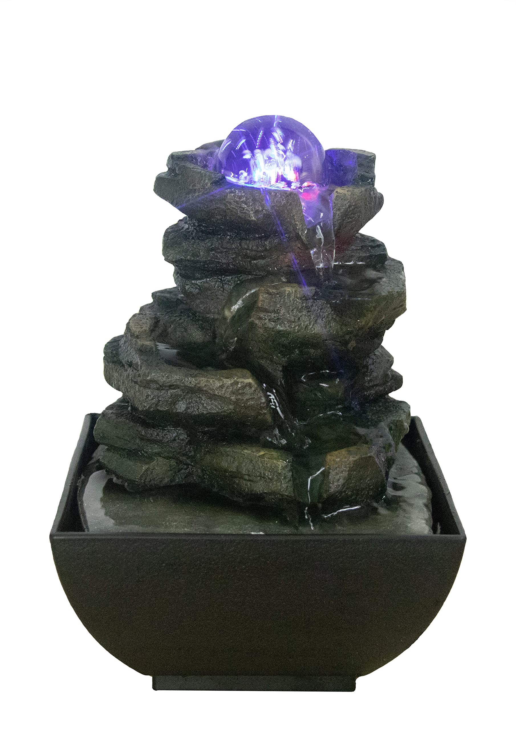 Petra Fountain with LED Light | Size 13.3 * 13.3 * 18 Cm | USB |