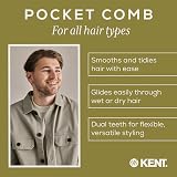 KENT 128mm Men's Pocket Comb SPC85 Hard Rubber Detangling Styling Dual Tooth view 3