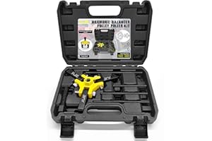 KJE Harmonic Balancer Puller Kit – Adjustable 3-Jaw Puller Set for Removing Harmonic Dampers & Balancers -Includes 3/8” Square Drive Forcing Screw & 4 Rods