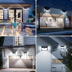 6-Pack Solar Wall Lights Outdoor with 3 Modes