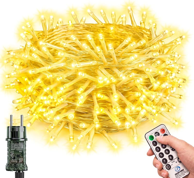 Lichterkette Outdoor mit Stecker, 20M 200 LED Lichterkette Innen — Foto 1 von 7