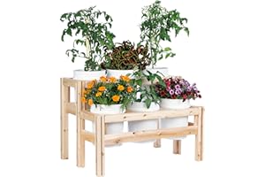 Greenes Fence Two-Tiers Six Bucket Elevated Cedar Wood Garden Frame, 43 in. x 30 in. x 30 in. - Made in USA with North American Cedar