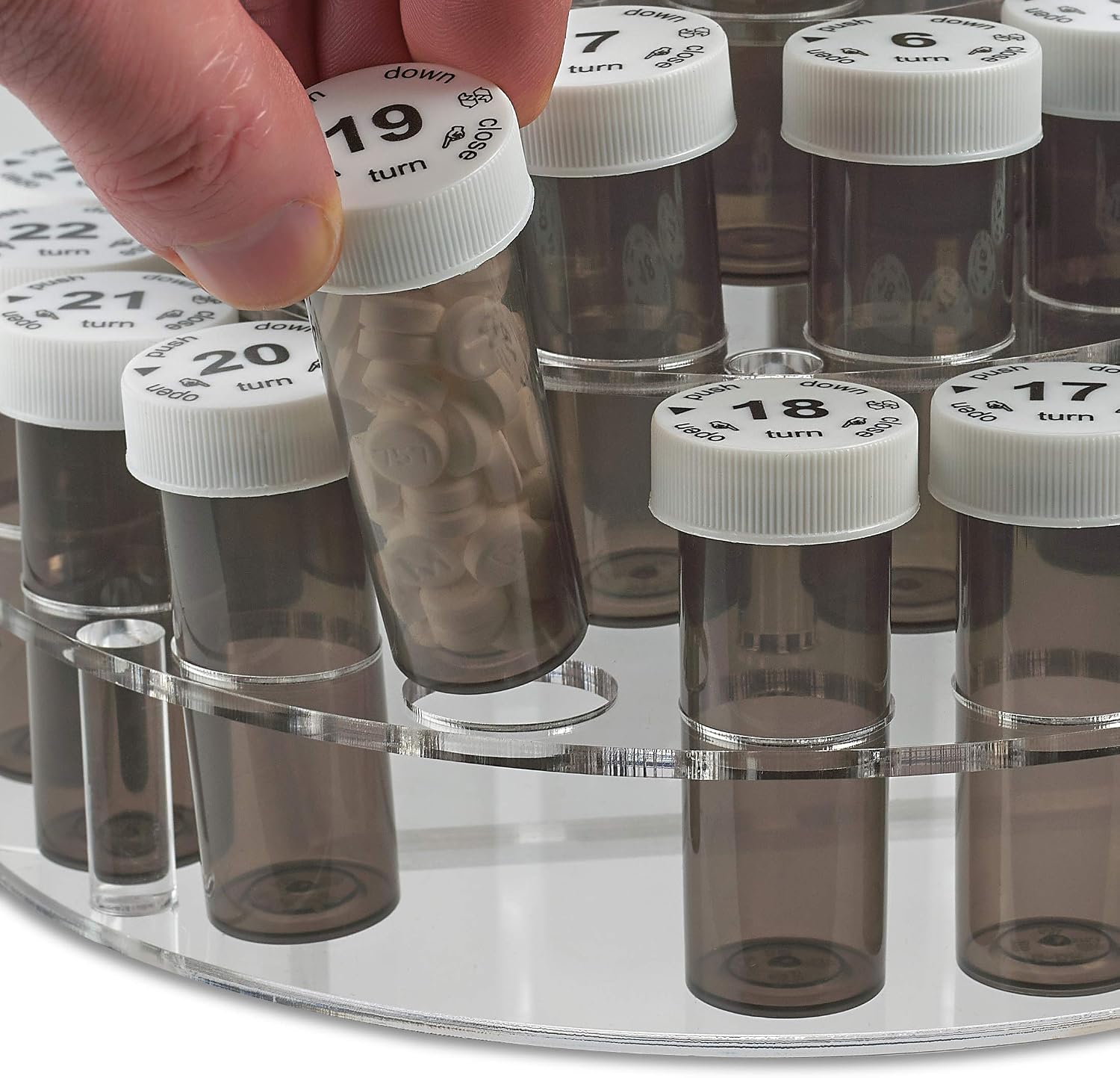 Pill Bottle Monthly - 31 Pill Bottles, Each Comes with Numbers for Each Day, Grey - Image 5