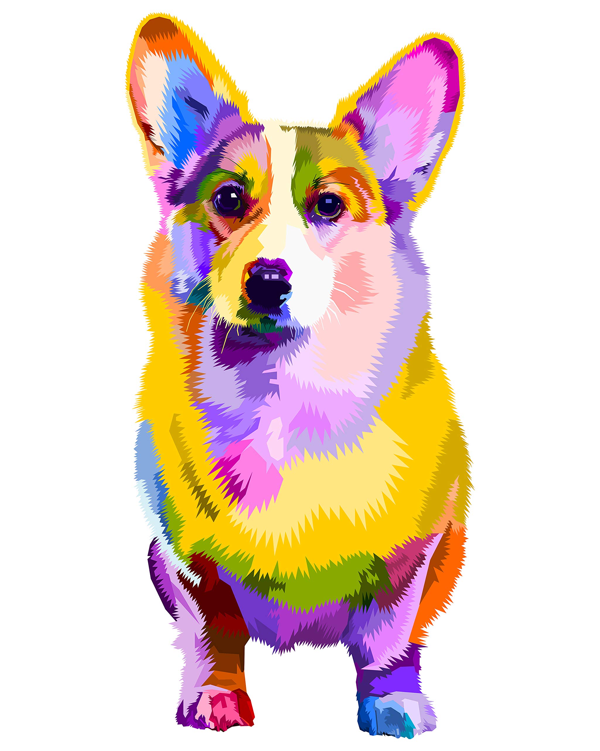 Linkmonde Kids' Painting by numbers DIY Acrylic Painting Kit for Kids & Adults Beginner – 20” x 16” Colorful Dog [Frameless]