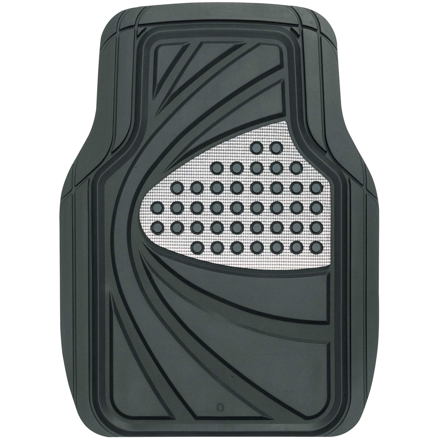 ボンフォーム(BONFORM) カーマット デザインラバー 軽/普通車 フロント1枚 防水 48x65cm シルバー 6449-01SI商品画像