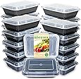 Enther Meal Prep Containers [20 Pack] Single 1 Compartment with Lids, Food Storage Bento Box | BPA Free | Stackable | Reusable Lunch Boxes, Microwave/Dishwasher/Freezer Safe,Portion Control (28 oz)