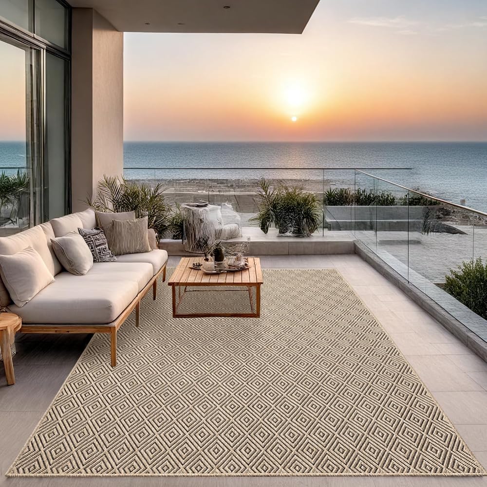 the carpet Kansas Indoor Outdoor Rug jute look 160 x 230 cm