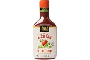 Traina Home Grown Gourmet Sicilian Organic Tomato And Herb Ketchup - Certified Organic, No Corn Syrup, Non GMO, 16 oz bottle