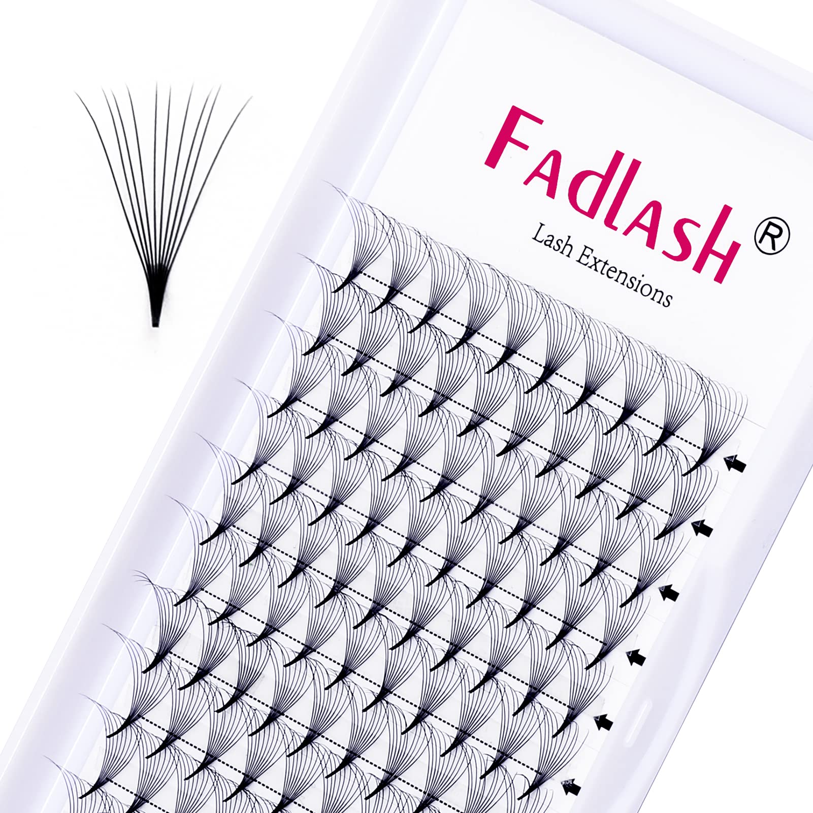 Volume Lash Extensions - 10D Russian 0.07 C Curl 13mm Pre-Made Fan Lashes