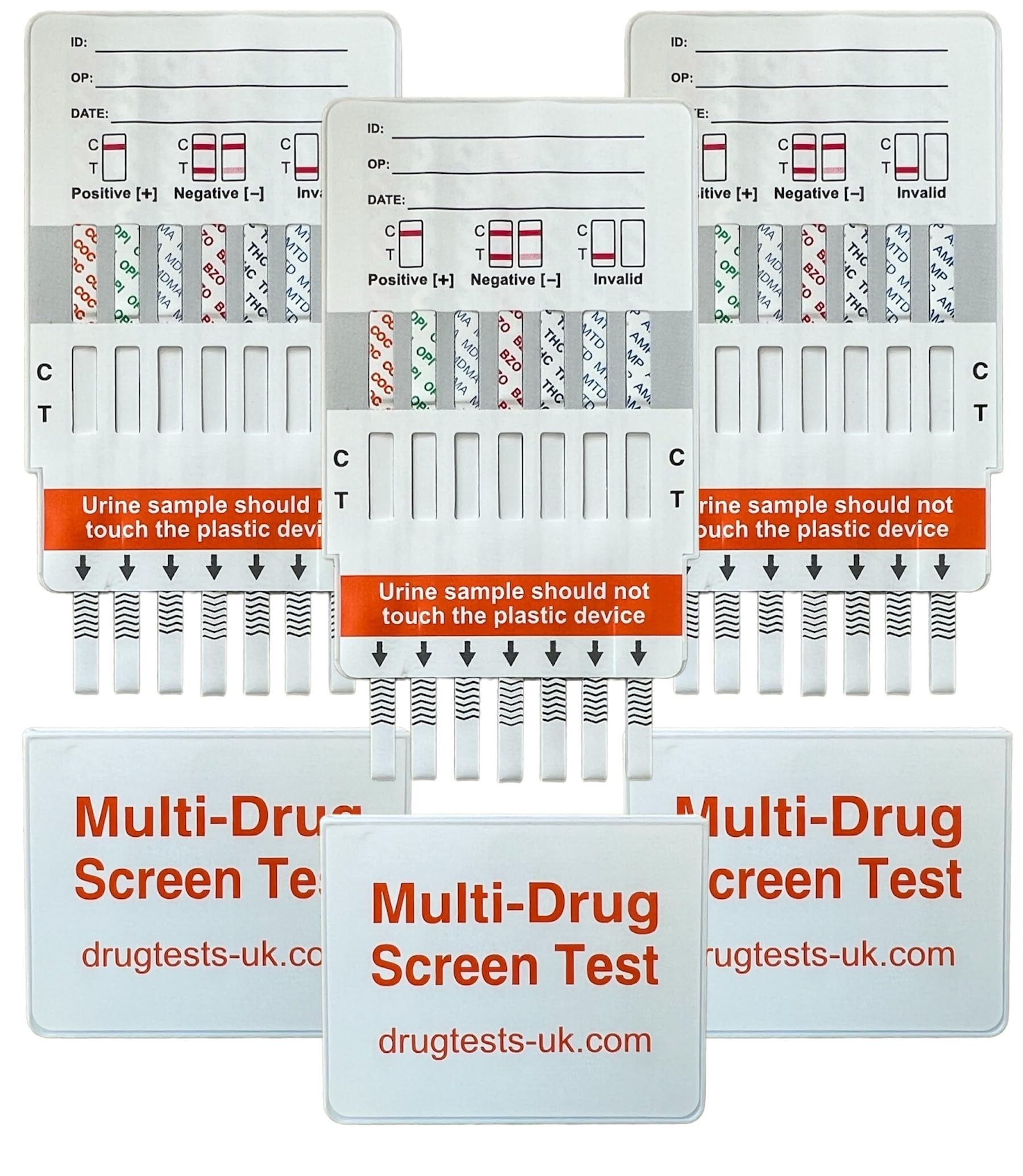 3 x 7-in-1 Rapid Drug Test Dip Cards | Professional Urine Drug Tests | Test for Cocaine, Cannabis, Opiates, Amphetamines, Methadone, Ecstasy & Benzodiazepines