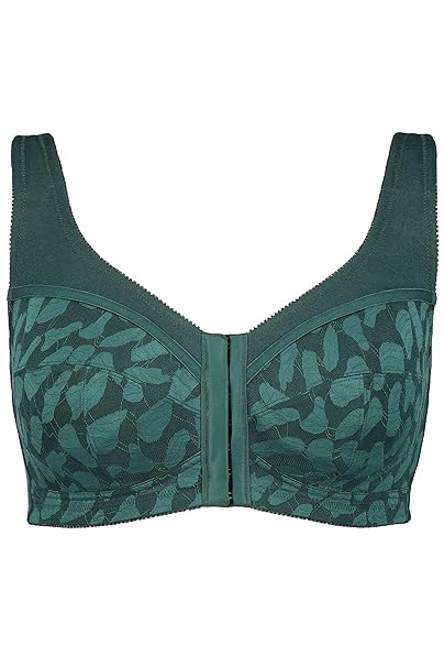 Ulla Popken Damen große Größen bis 130D | Entlastungs-BH Kelly | tonig gemusterter Mesh | Vorderverschluss | 717324