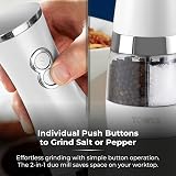 Tower T847004W Electric Duo Salt Pepper Mills Black White Battery Operated view 5