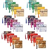 30 Pcs Jewelry Silk Purse Pouch Chinese Silk Brocade Coin Purse Zipper Jewelry Bag Gift Pouch with Tassel for Women Coins Traveling Jewelry Rolls Wedding Birthday Party Favors