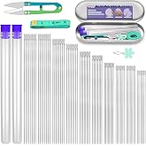 UOOU 105 Pcs Beading Needles, Beading Needles for Seed Beads Needles | Bead Embroidery Needles Size 10-12 Extra Straight Fine Seed Beads Needles for Embroidery Jewelry Making