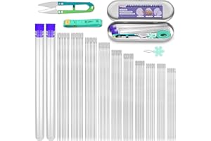 UOOU 102 Pcs Beading Needles, Bead Needles for Jewelry Making, Size 10-12 Extra Straight Fine Seed Beads Needles for Embroidery Jewelry Making