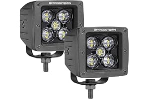 LED Cubes, OFFROADTOWN 2PCS 3 Inch 100W CREE LED Pods Spot Beam Driving Lights Led Cube Lights Off Road Light Fog Light Reverse Lighting Ditch Lighting for Trucks UTV SUV Off Road Boat