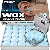 Peace&Quiet | PQ Wax Ear Plugs for Sleeping - 28 Silicone Wax Earplugs for Swimming, Gel Ear Plugs for Noise Cancelling, Slee